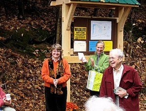 Jim Hornig says a few words at the Slade Brook dedication ceremony