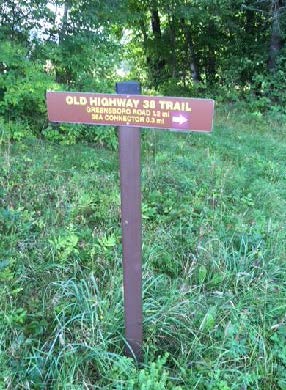 Old Highway 38 sign
