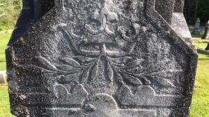 close-up of headstone