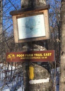 Poor Farm Trail East sign