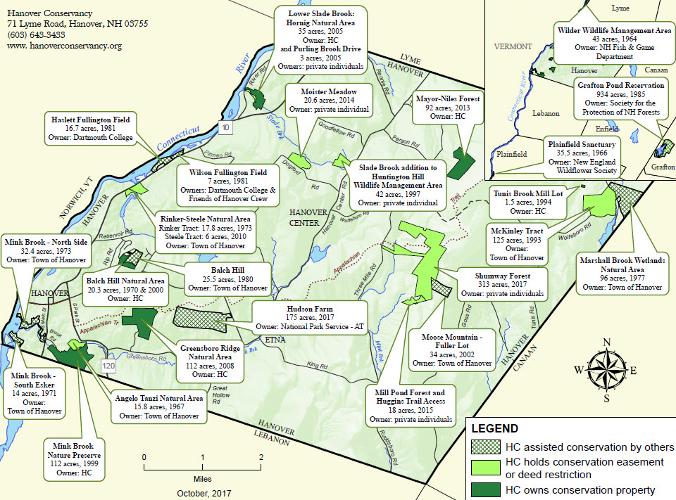 Hanover Conservancy footprint map of Hanover