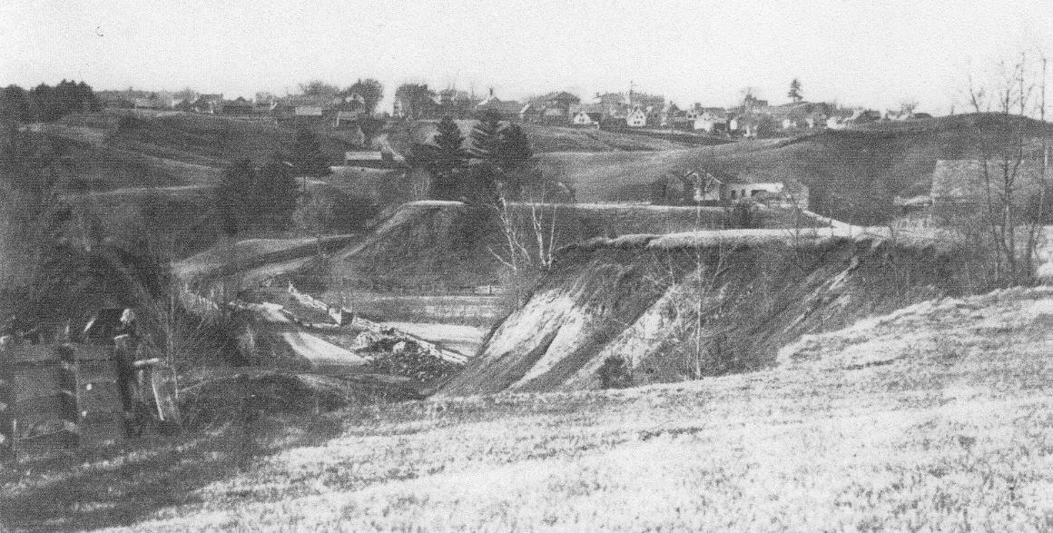 old view of farm and gullies