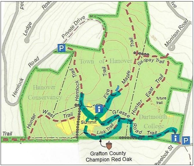 Route map on Balch Hill